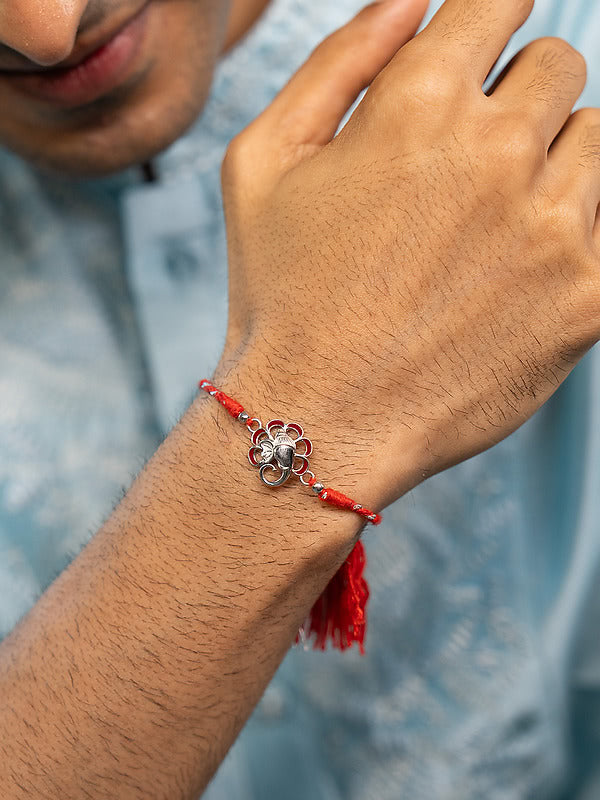 Ganesha 925 Silver Rakhi — image 2