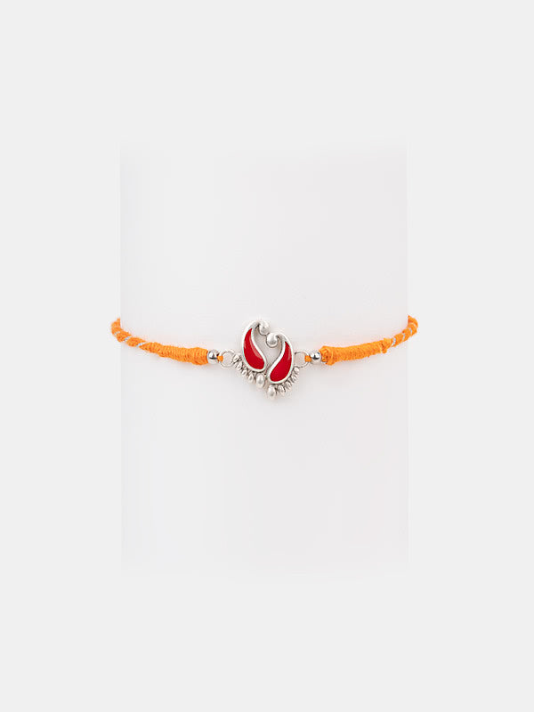 Charan Paduka 925 Silver Rakhi — image 2