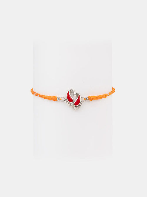 Charan Paduka 925 Silver Rakhi — image 2