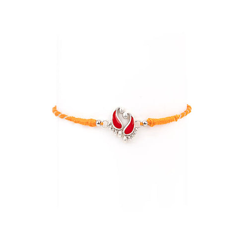Charan Paduka 925 Silver Rakhi — image 1