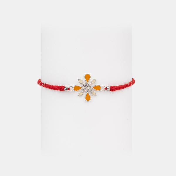 Kolam Rangoli 925 Silver Rakhi — image 1