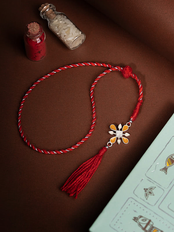 Kolam Rangoli 925 Silver Lumba Rakhi — image 1