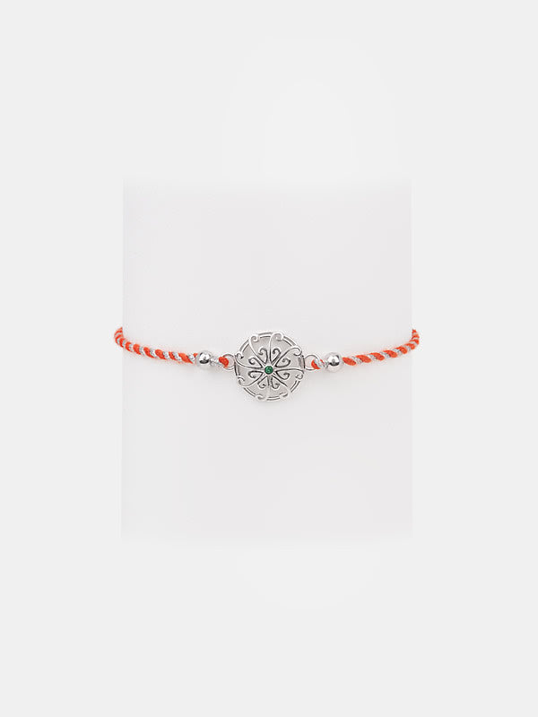 Kolam Flower 925 Silver Rakhi — image 2