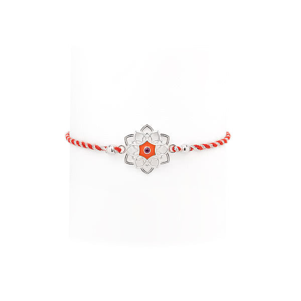 Kolam Flower 925 Silver Rakhi — image 3