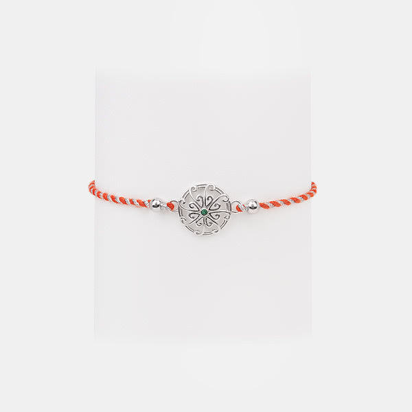 Kolam Flower 925 Silver Rakhi — image 1