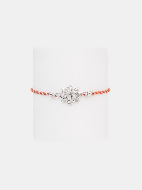 Om Flower 925 Silver Rakhi — image 1