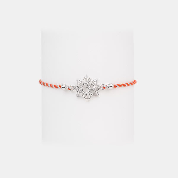 Om Flower 925 Silver Rakhi — image 3