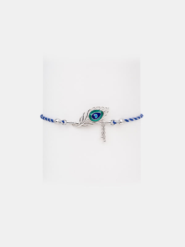 Mor Pankh Peacock 925 Silver Rakhi — image 1