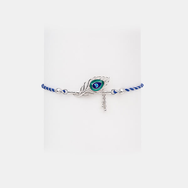 Mor Pankh Peacock 925 Silver Rakhi — image 2
