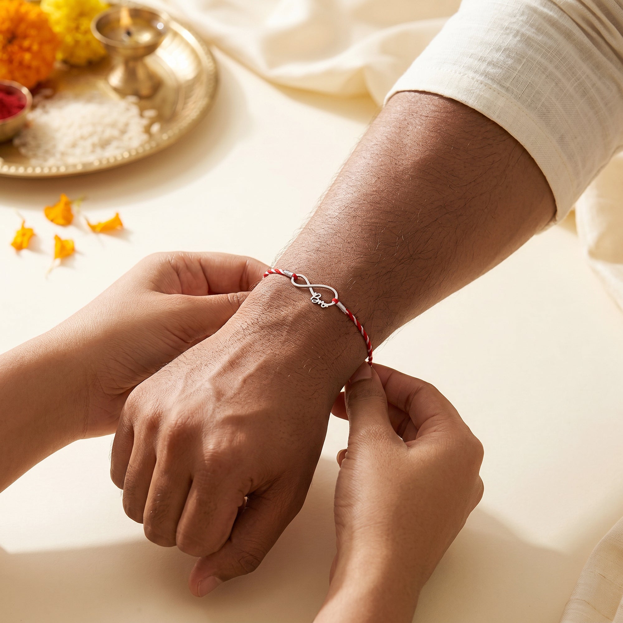 Silver Divine Infinity Rakhi — image 2