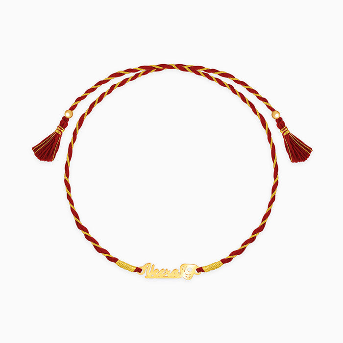 Golden Personalised Name Mor Pankh Rakhi — image 3