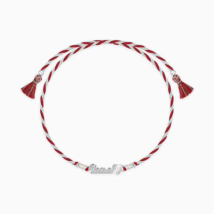 Silver Personalised Name Mor Pankh Rakhi — image 3