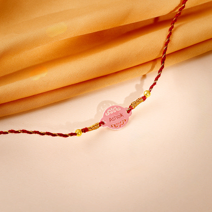 Rose Gold Personalised Bandhan Rakhi — image 2