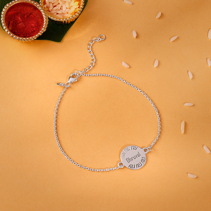 Silver Personalised Celtic Bracelet Rakhi — image 1