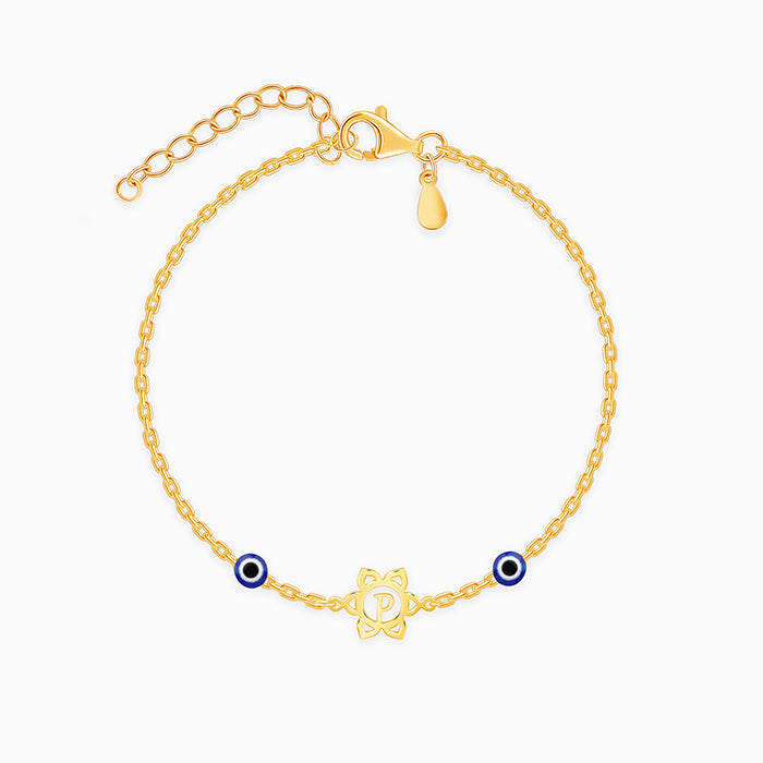 Golden Personalised Evil Eye Bloom Bracelet Rakhi — image 3
