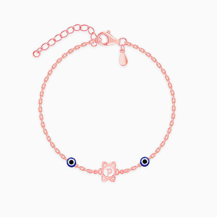 Rose Gold Personalised Evil Eye Bloom Bracelet Rakhi — image 3