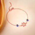 Rose Gold Personalised Evil Eye Bloom Bracelet Rakhi — image 1