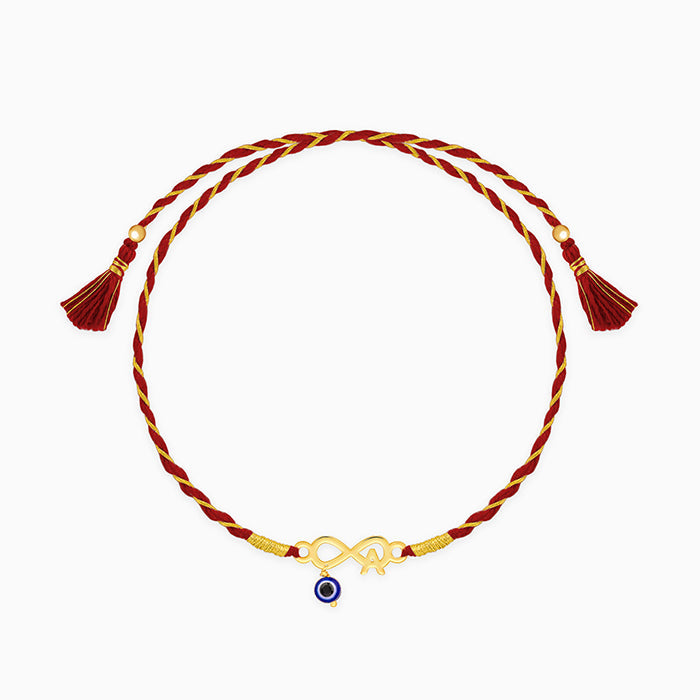 Golden Personalised Initial Infinity Evil Eye Rakhi — image 3