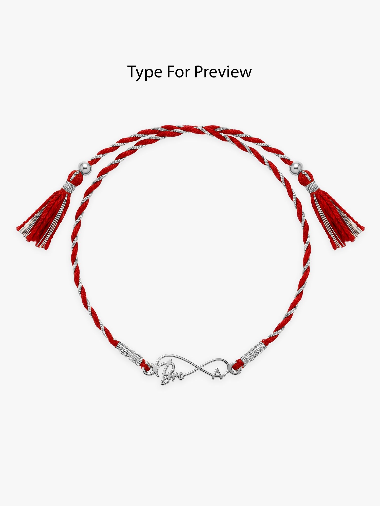 Silver Personalised Forever Bro Initial Rakhi — image 3