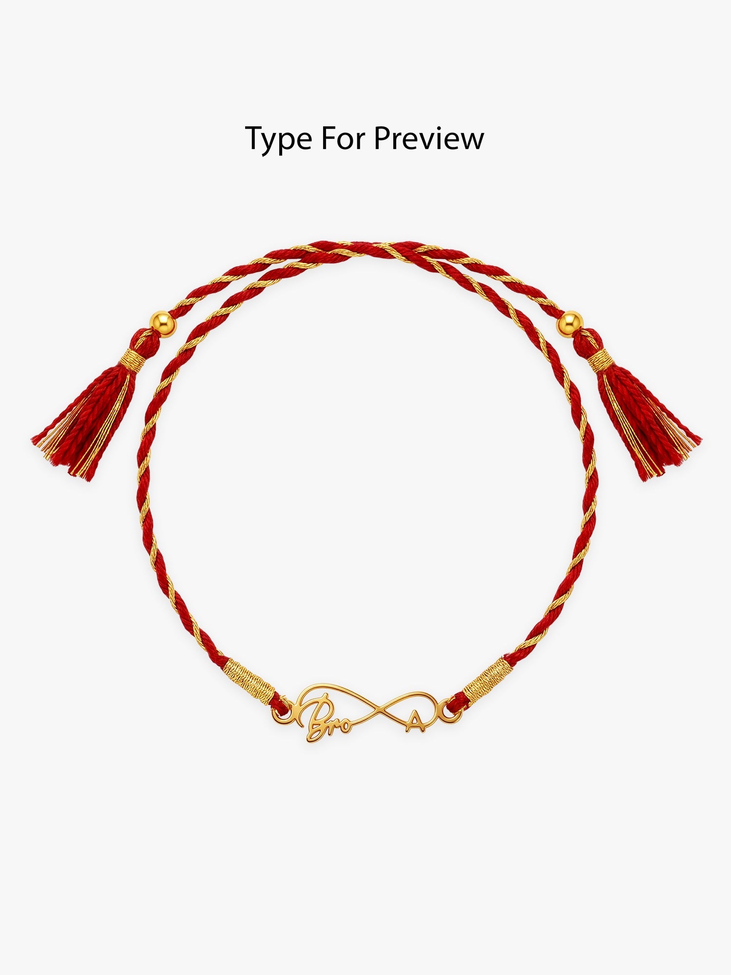 Golden Personalised Forever Bro Initial Rakhi — image 3