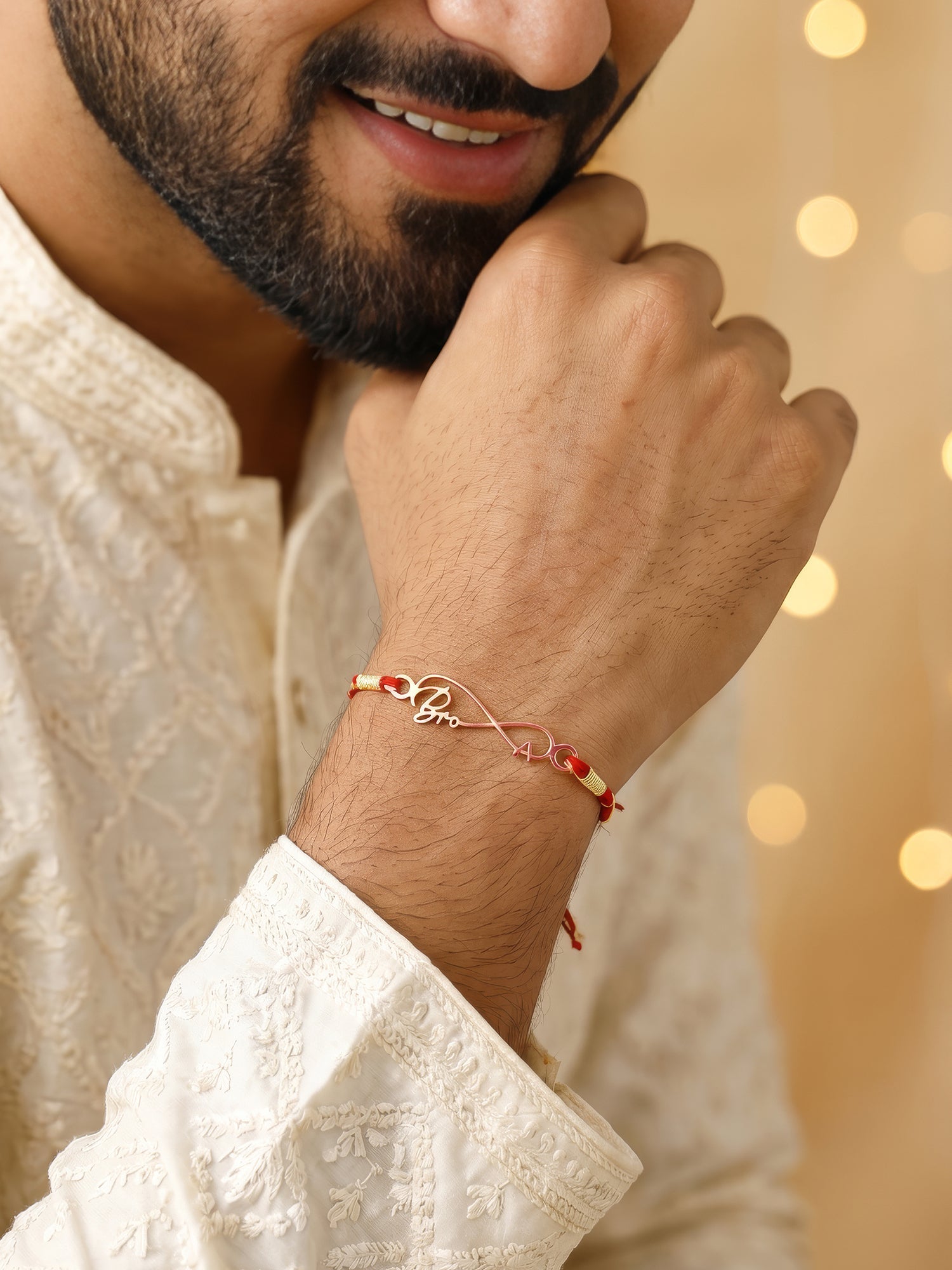 Rose Gold Personalised Forever Bro Initial Rakhi — image 2