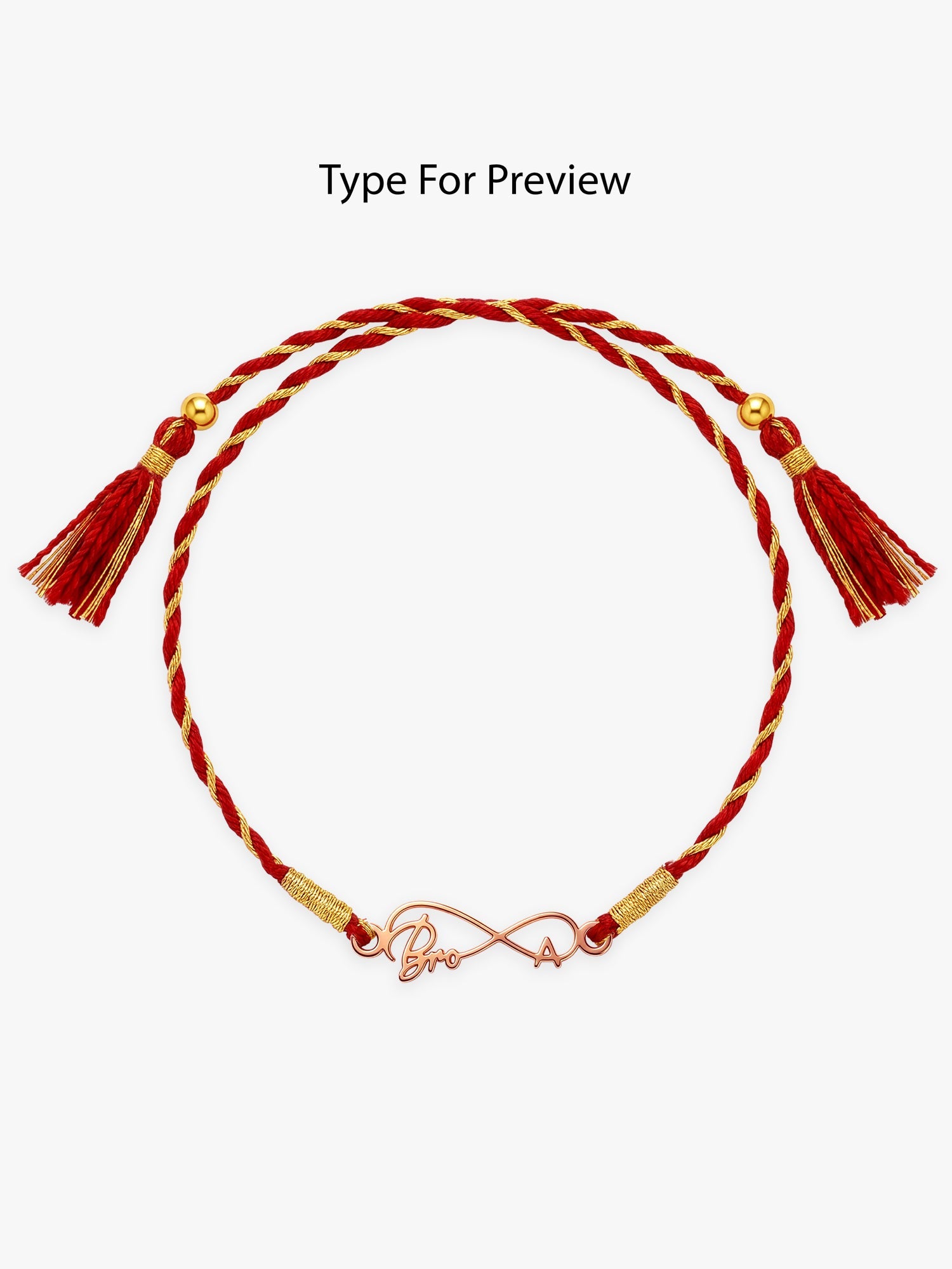 Rose Gold Personalised Forever Bro Initial Rakhi — image 3