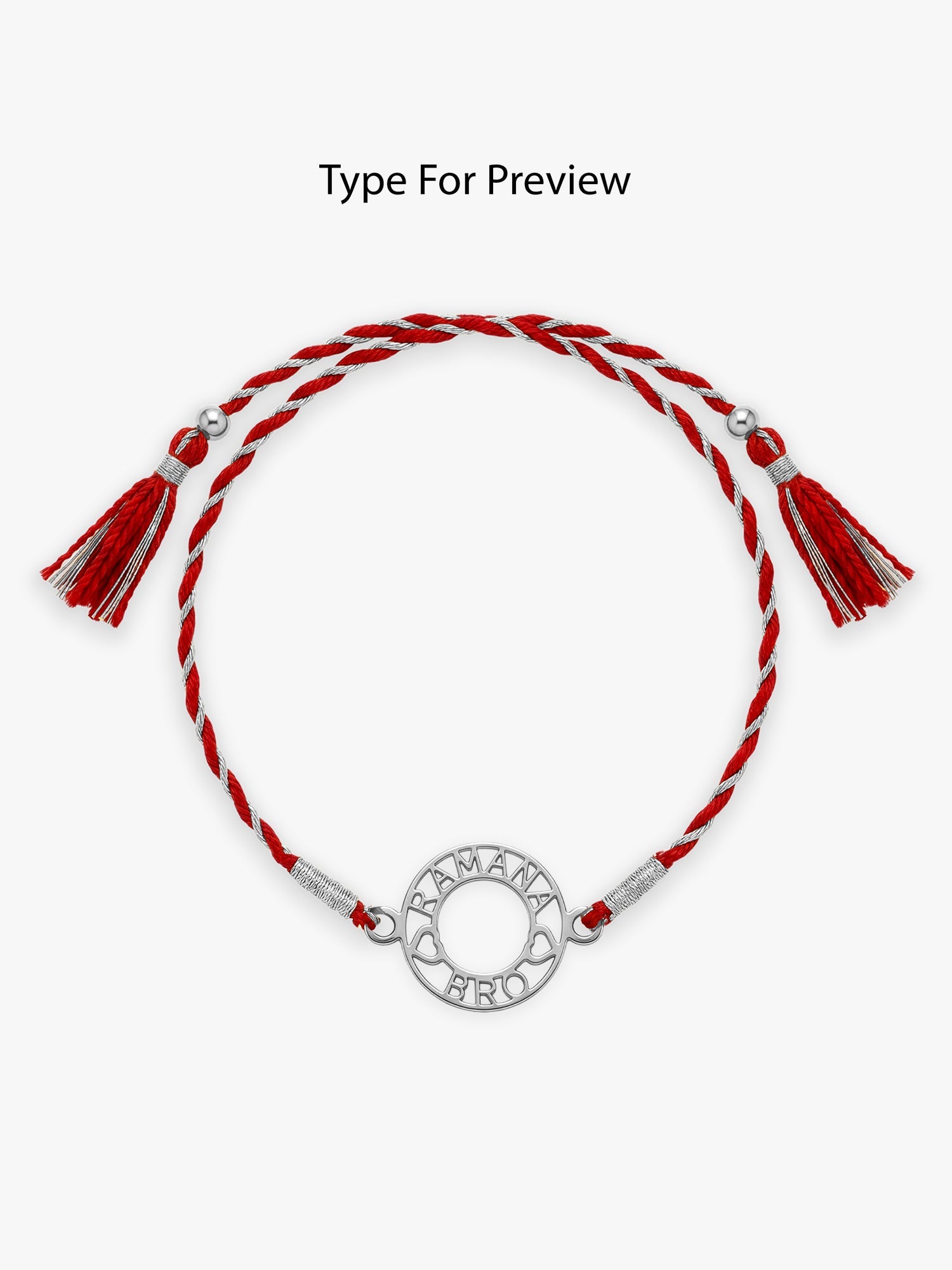 Silver Personalised Aura Circle Rakhi — image 3