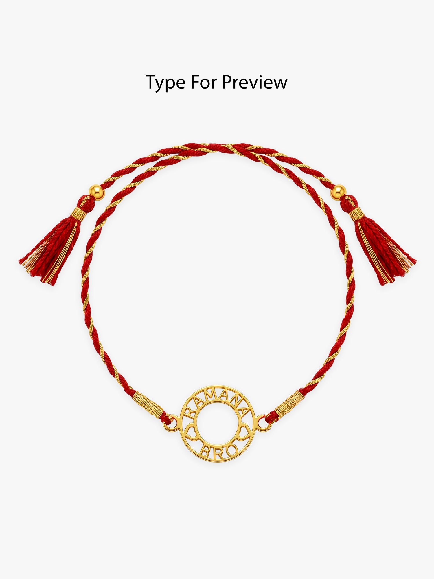Golden Personalised Aura Circle Rakhi — image 3