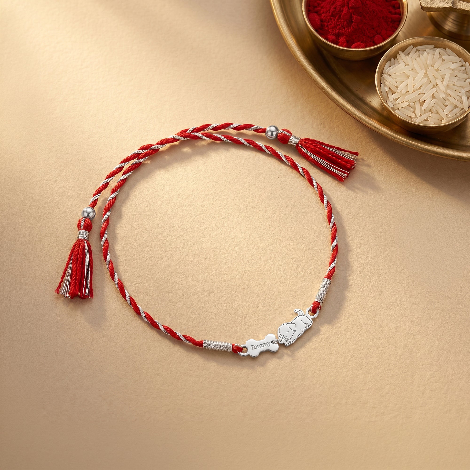 Silver Personalised Doggo Love Rakhi — image 1