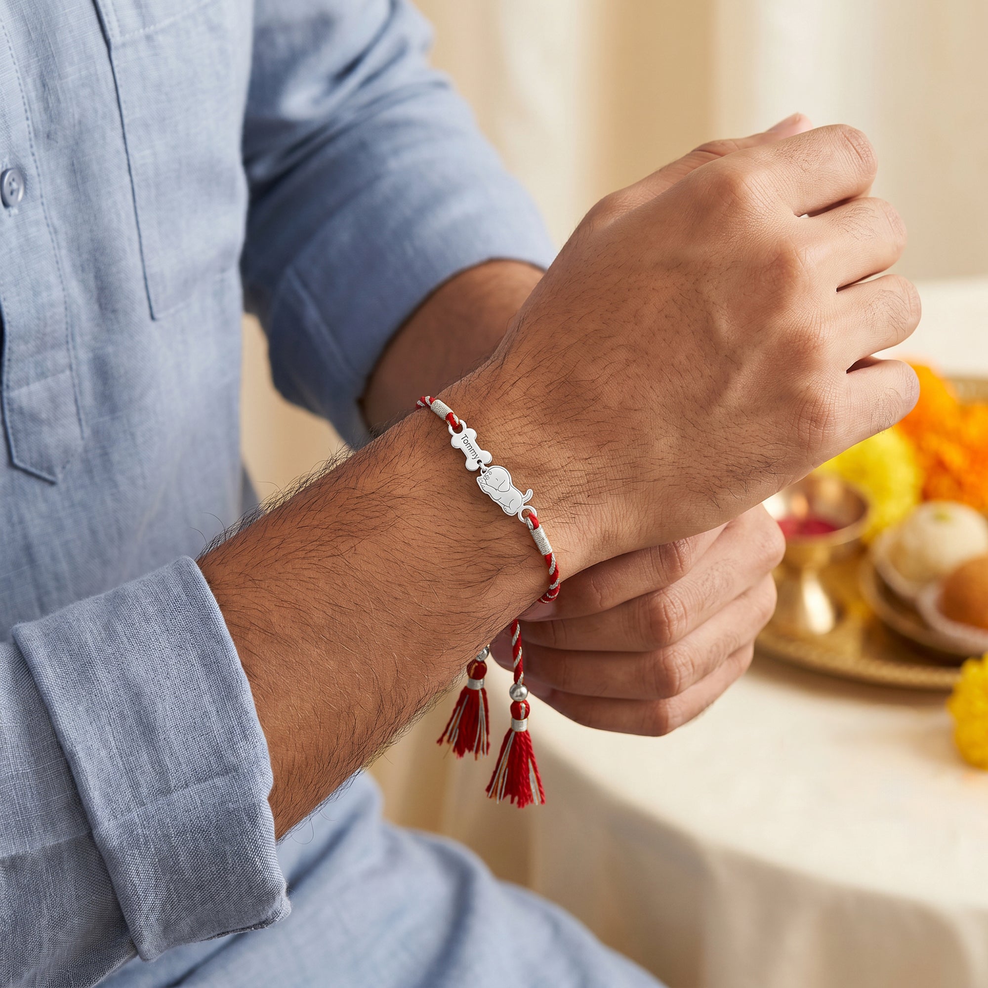 Silver Personalised Doggo Love Rakhi — image 2