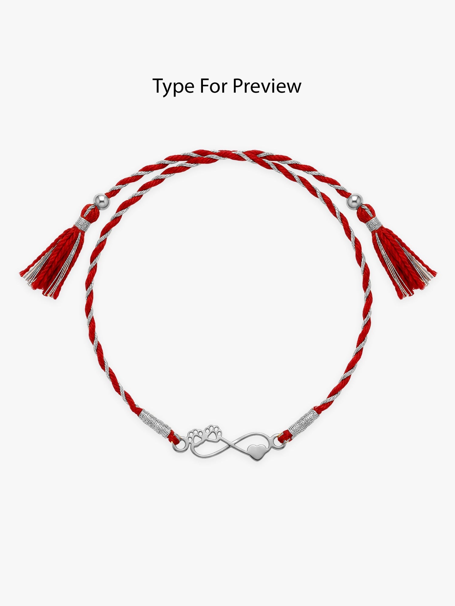 Silver Personalised Pawfect Infinity Initial Rakhi — image 3