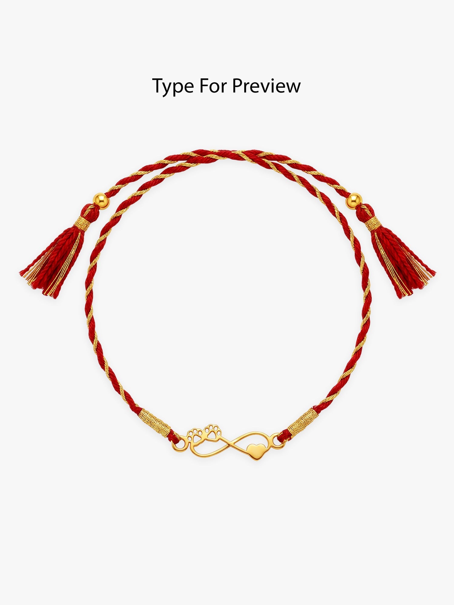 Golden Personalised Pawfect Infinity Initial Rakhi — image 3