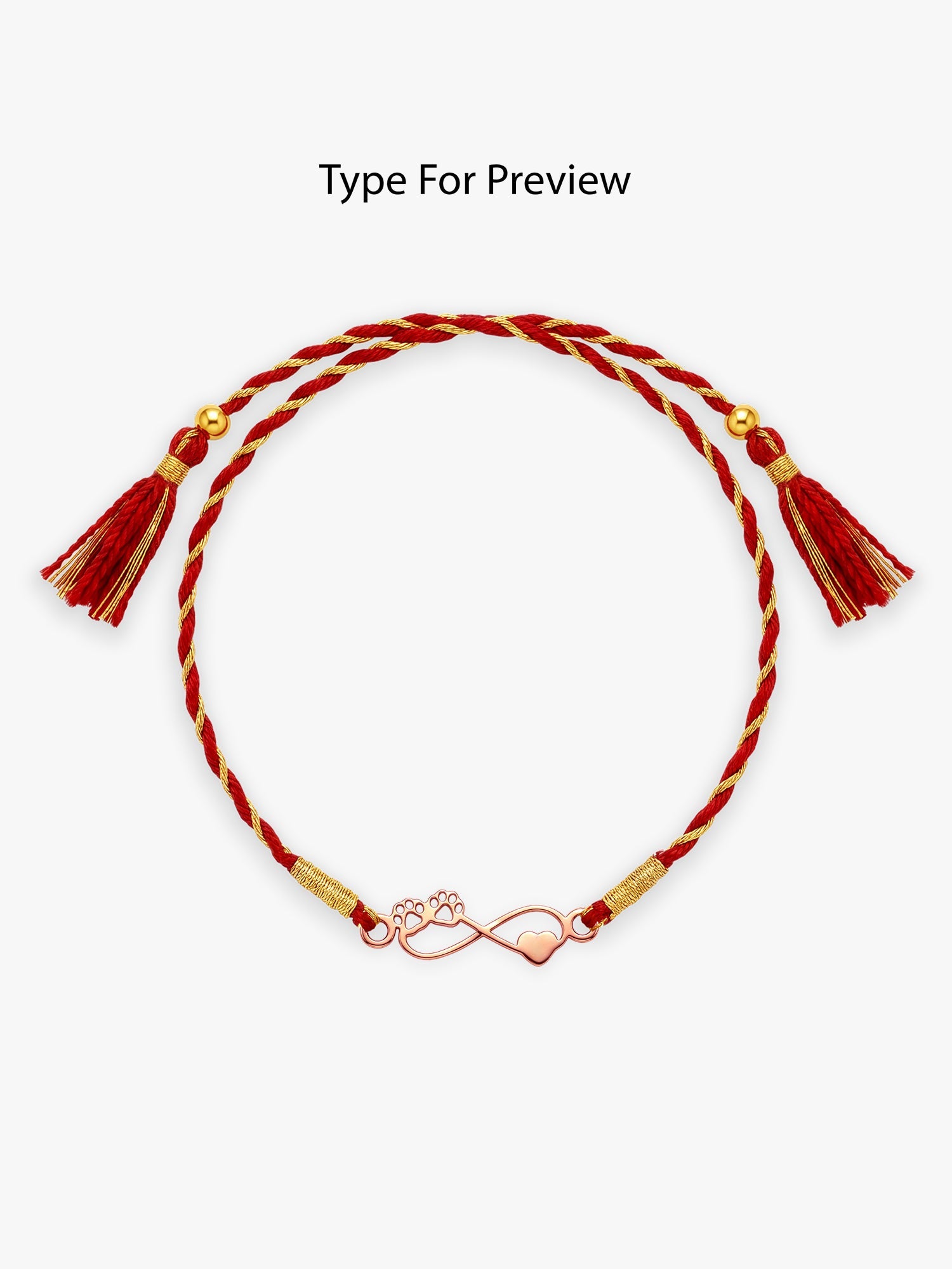 Rose Gold Personalised Pawfect Infinity Initial Rakhi — image 3
