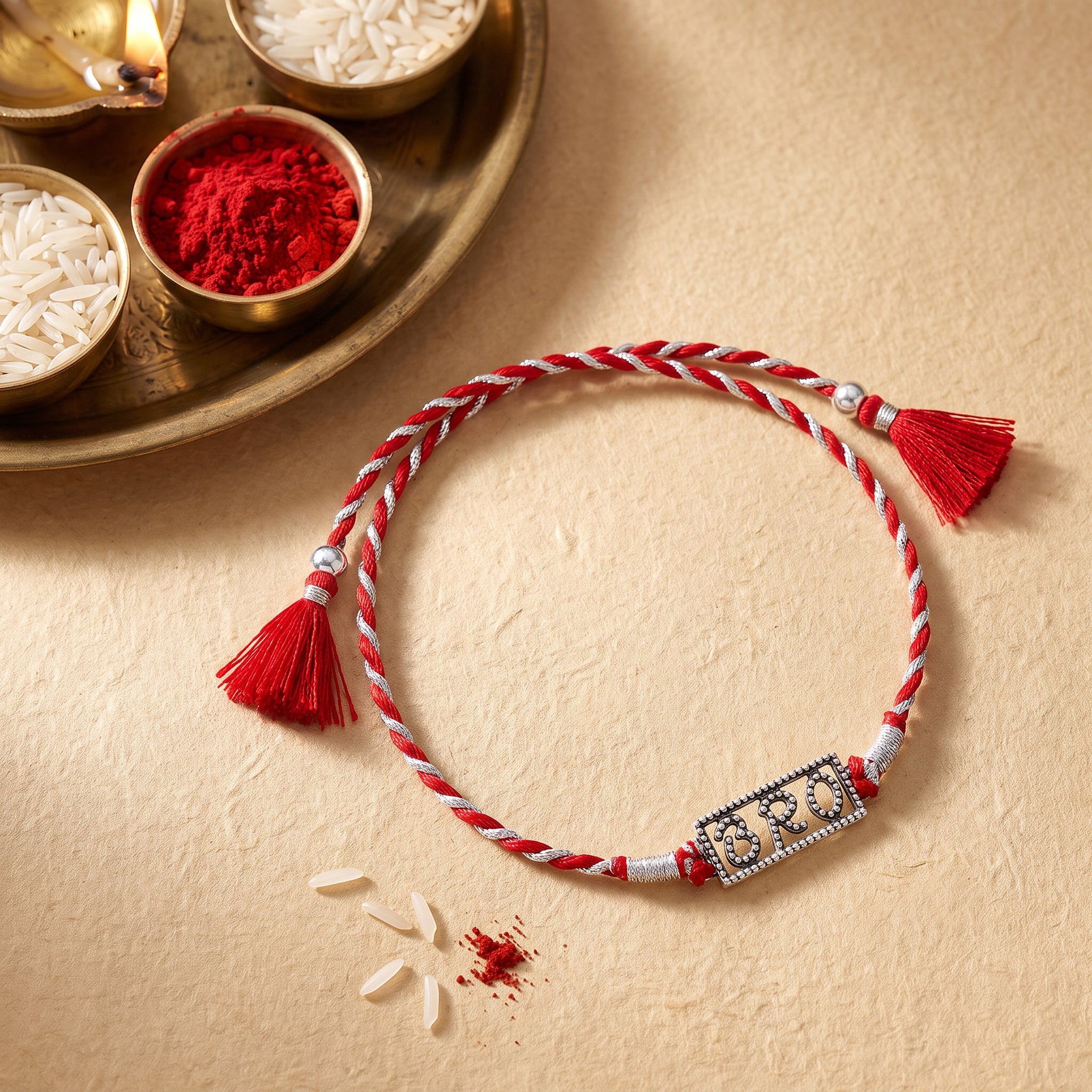 Oxidised Silver Bro Rakhi — image 1