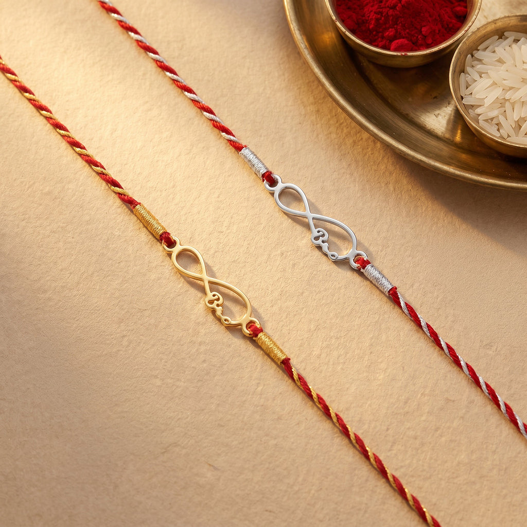 Silver Infinite Bro Rakhi Combo (Set of 2) — image 1