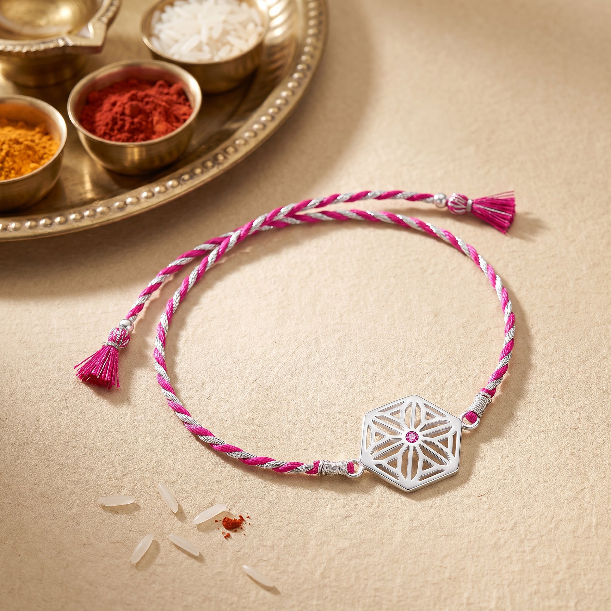 Silver Sibling Bond Rakhi — image 1