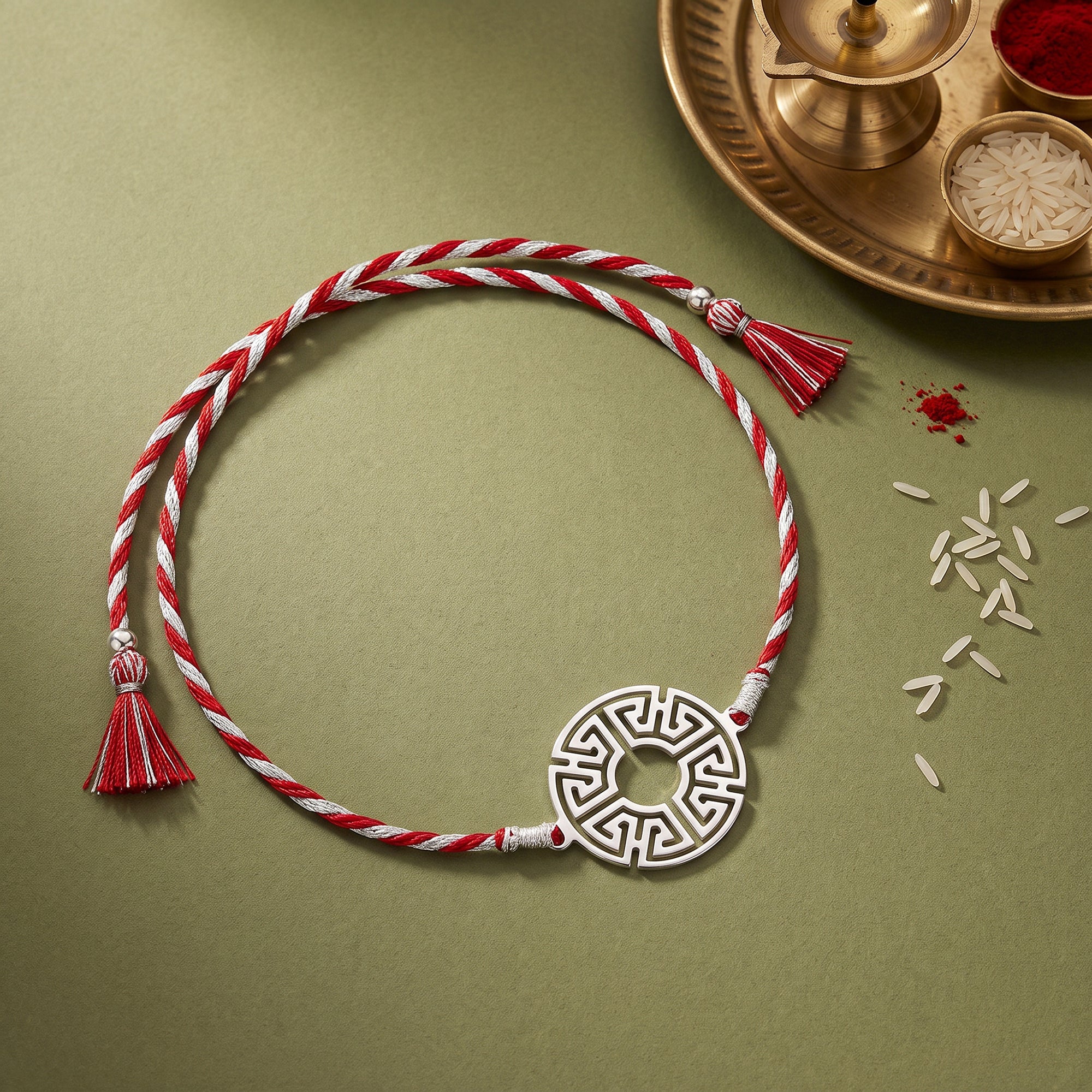Silver Classic Mandala Rakhi — image 1