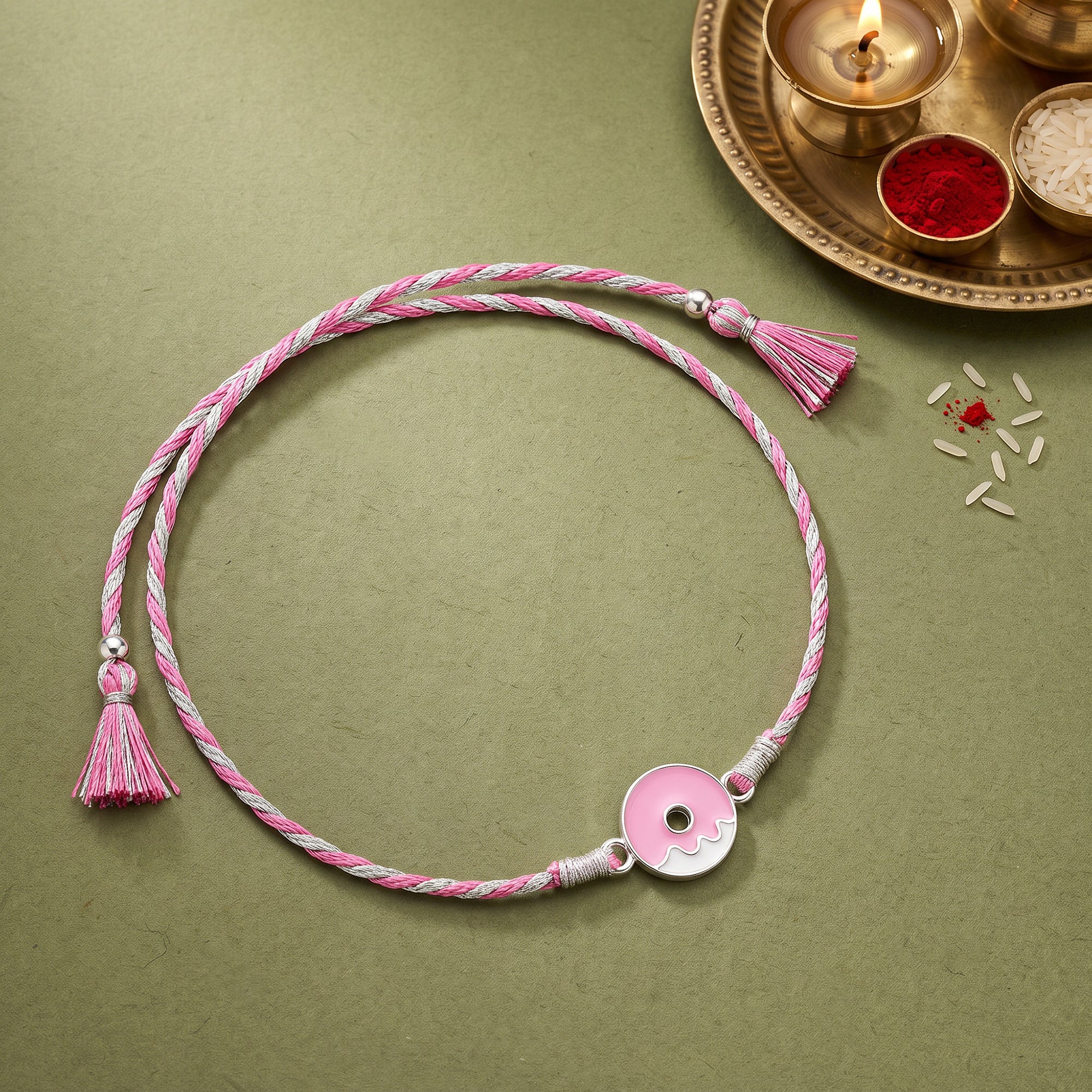 Silver Donut Kids Rakhi — image 1