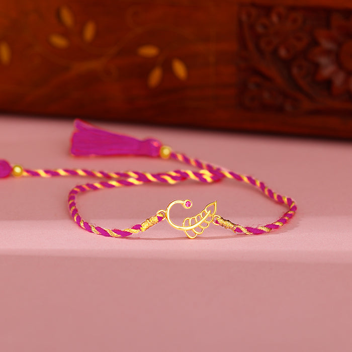 Golden New Leaf Rakhi — image 1