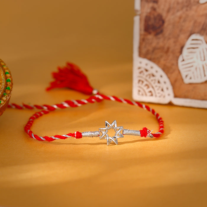Silver Sparkling Star Rakhi — image 1