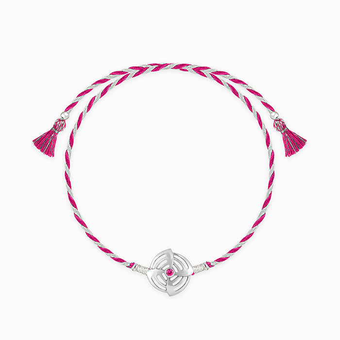 Silver Elegant Circle Rakhi — image 3