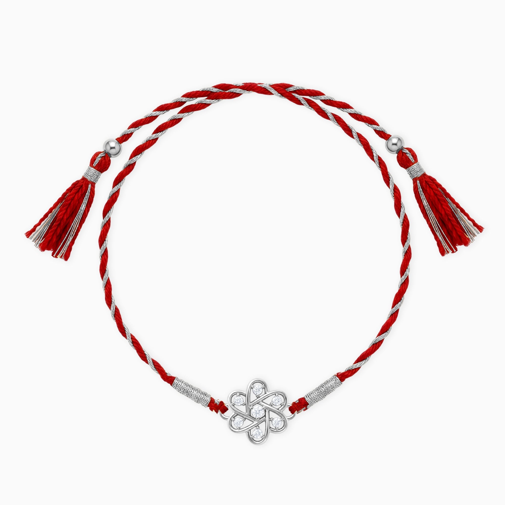 Silver Flowery Rakhi — image 3
