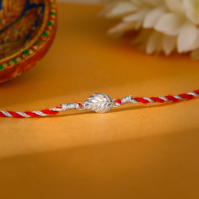 Silver Leafy Rakhi — image 1
