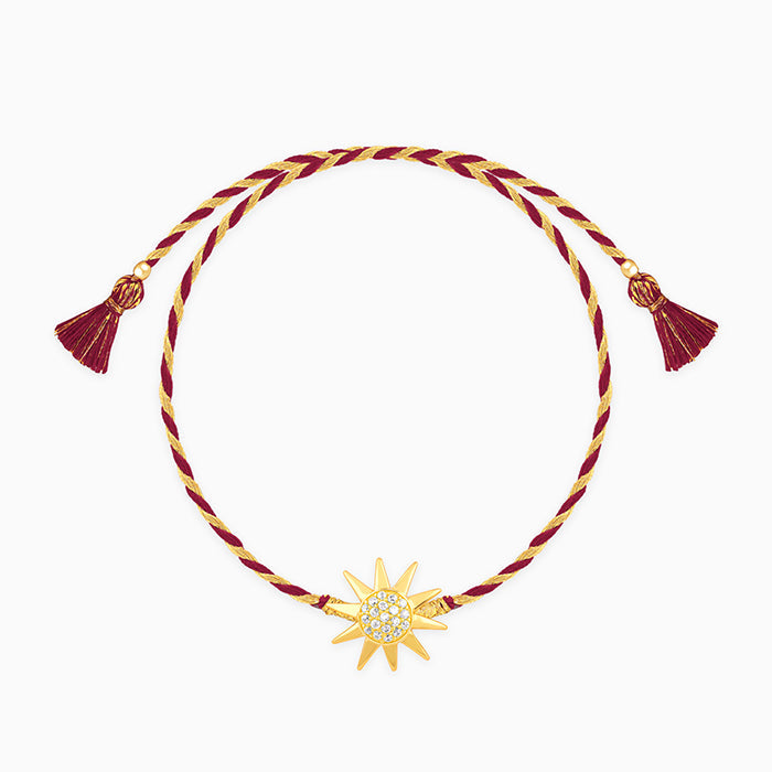 Golden Sparkling Sun Rakhi — image 3