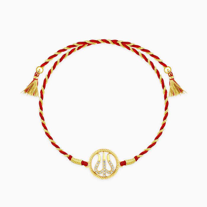 Golden Divine Trishula Rakhi — image 3