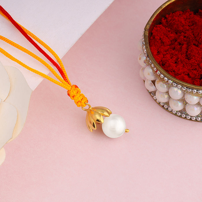 Golden Lifelong Promise Lumba Rakhi — image 1