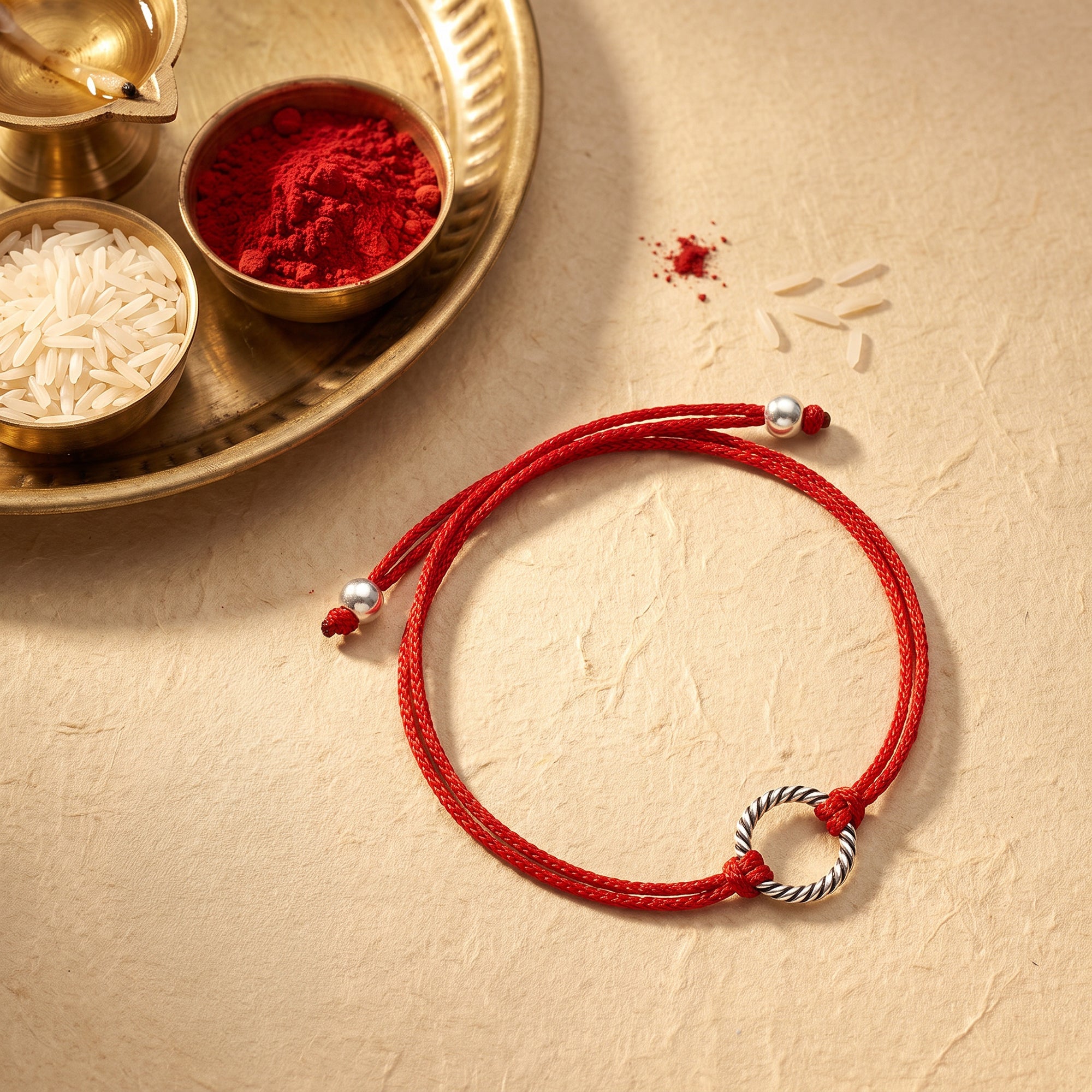 Silver Woven Feelings Rakhi — image 1