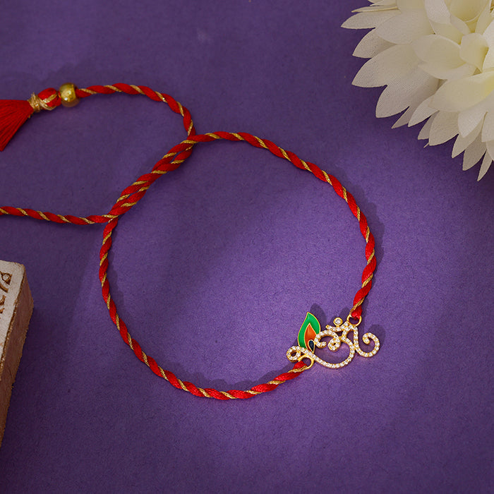Golden Sparkling Om Rakhi — image 1