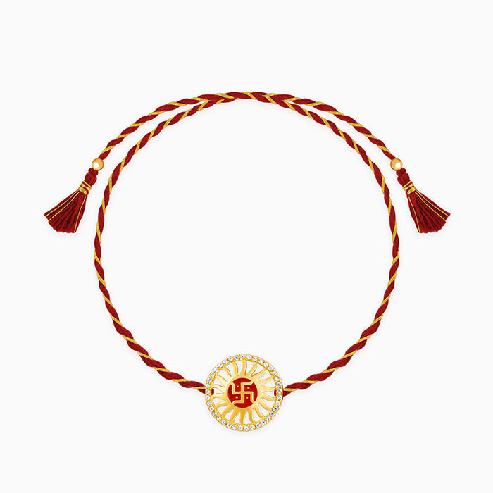 Golden Swastik Chakra Rakhi — image 3