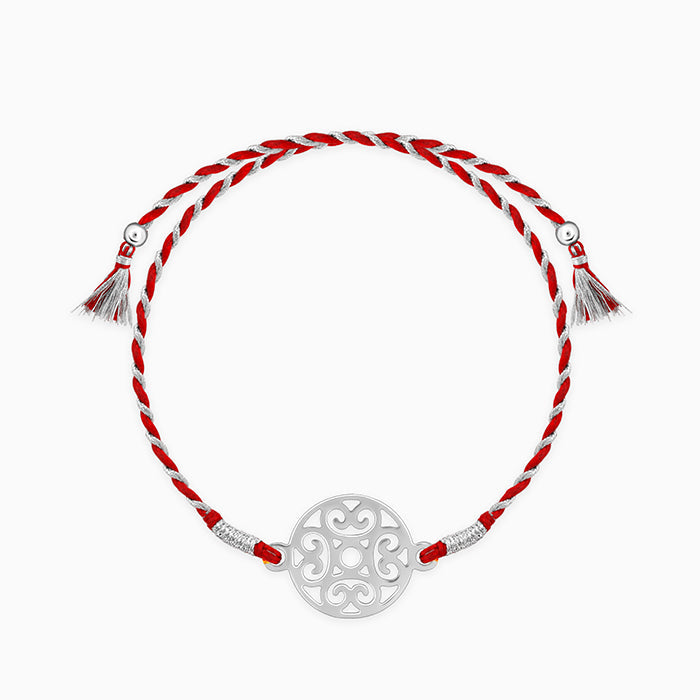 Silver Circular Mandala Rakhi — image 3